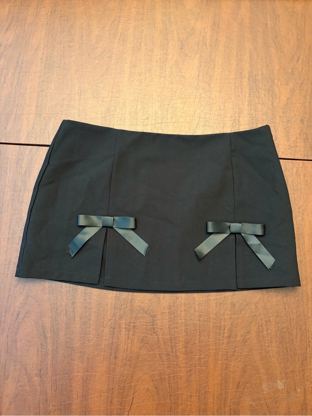Edikted Black Bow Mini Skirt Size Small NWT